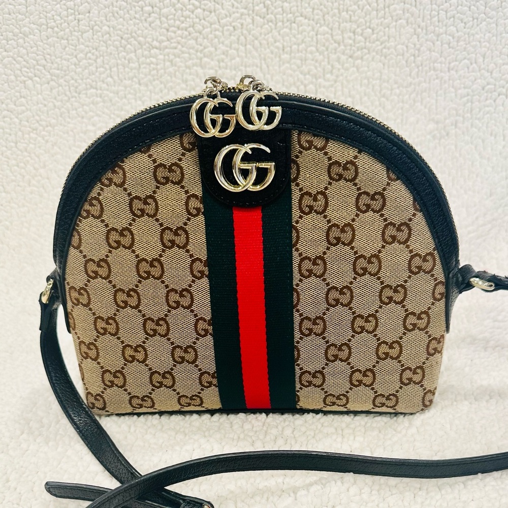 Gucci Monogrammed Ophidia Dome Small Shoulder Bag